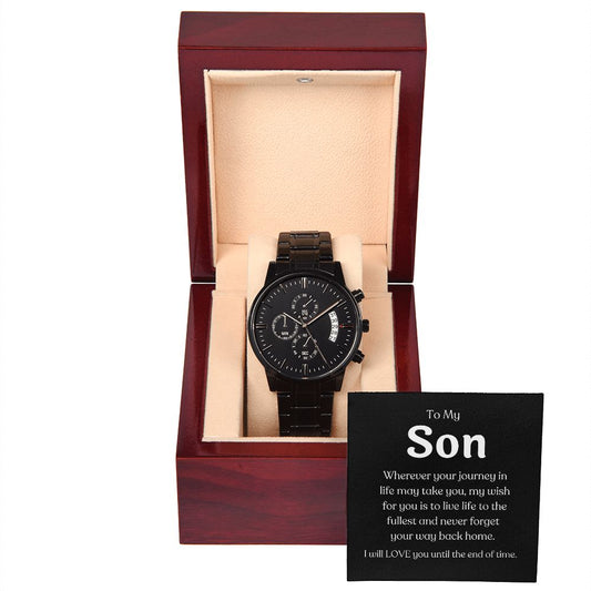 To My Son~Black Chronography Watch