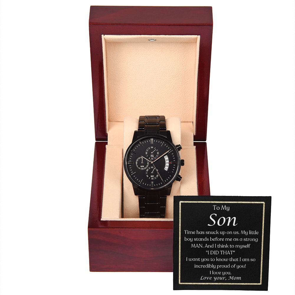 To My Son~Black Chronography Watch