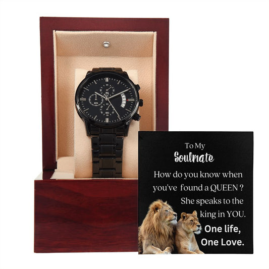 To My Soulmate, Birthday Gift, Men's Watch, Soulmate Gifts, Men's Gifts, Husband Gifts