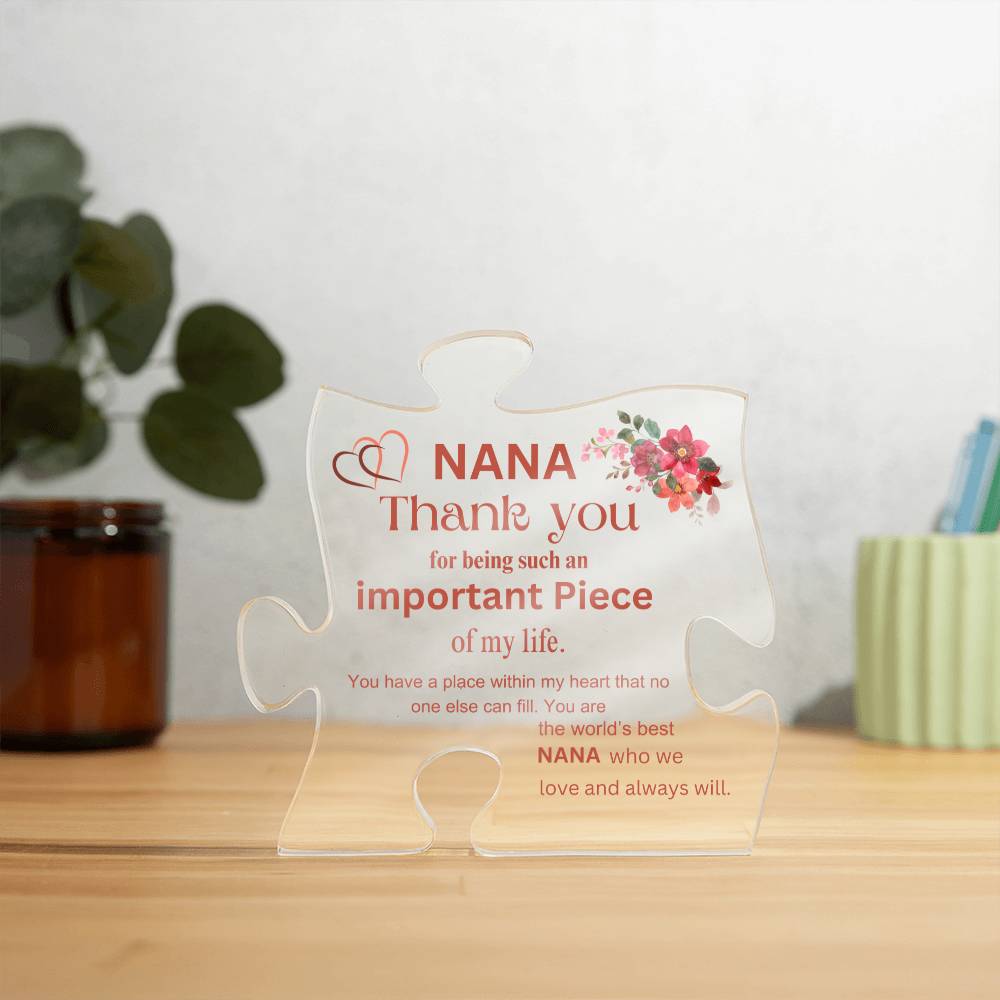 Nana Keepsake Puzzle Piece Acrylic Gift, Gift For Her, Birthday