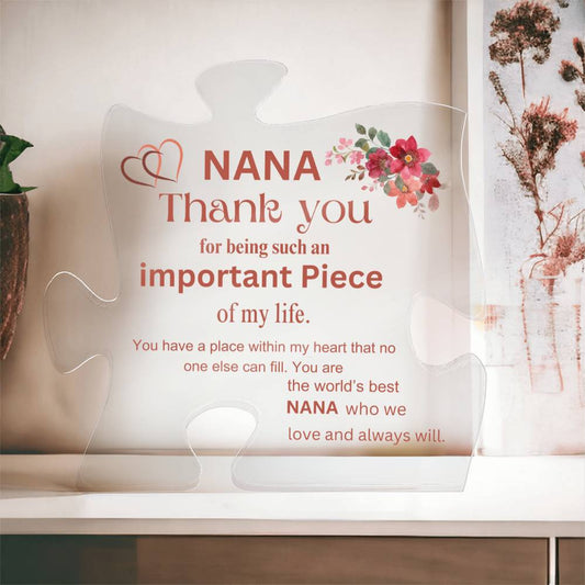 Nana Keepsake Puzzle Piece Acrylic Gift, Gift For Her, Birthday