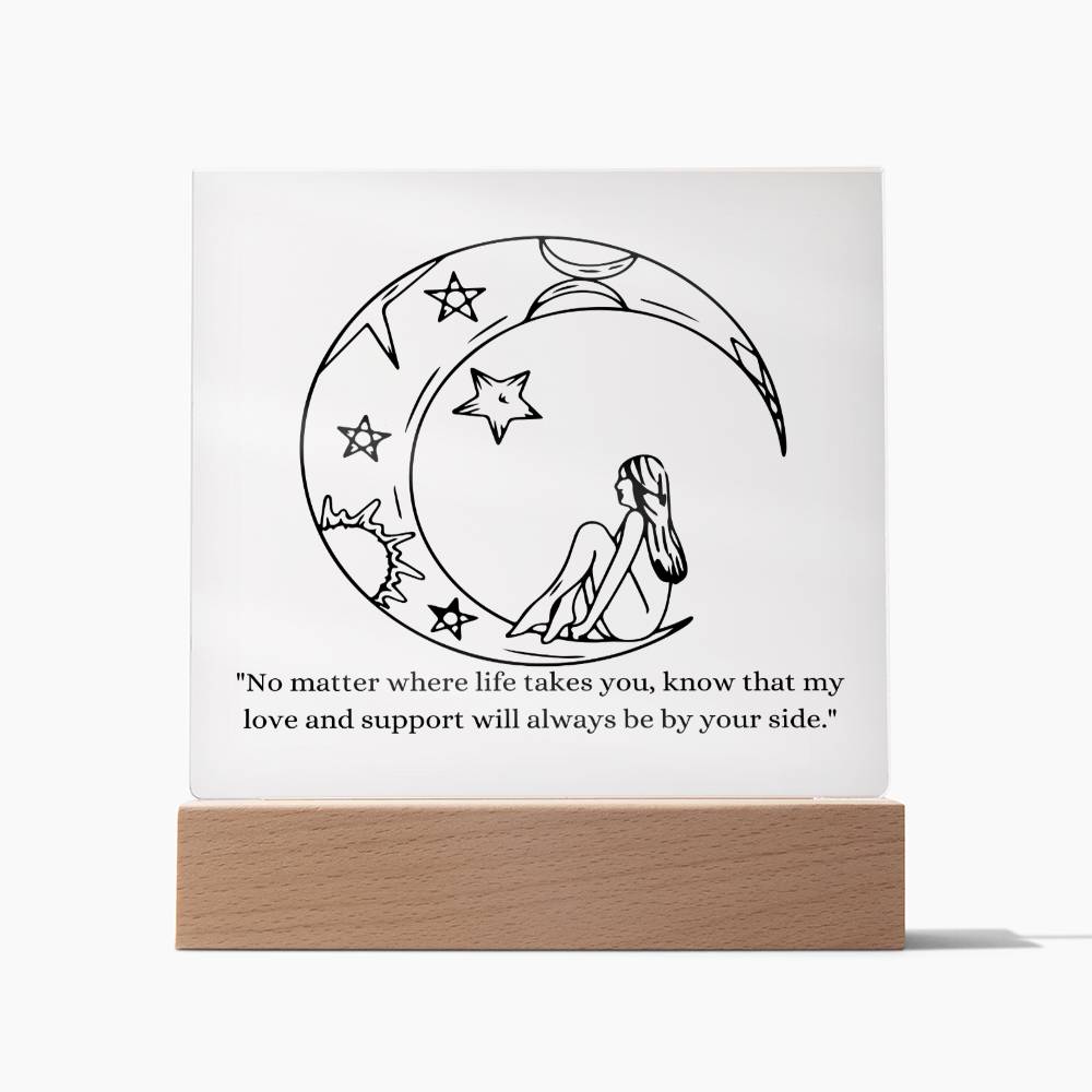 Moon Keepsake Acrylic Plaque Love and Support