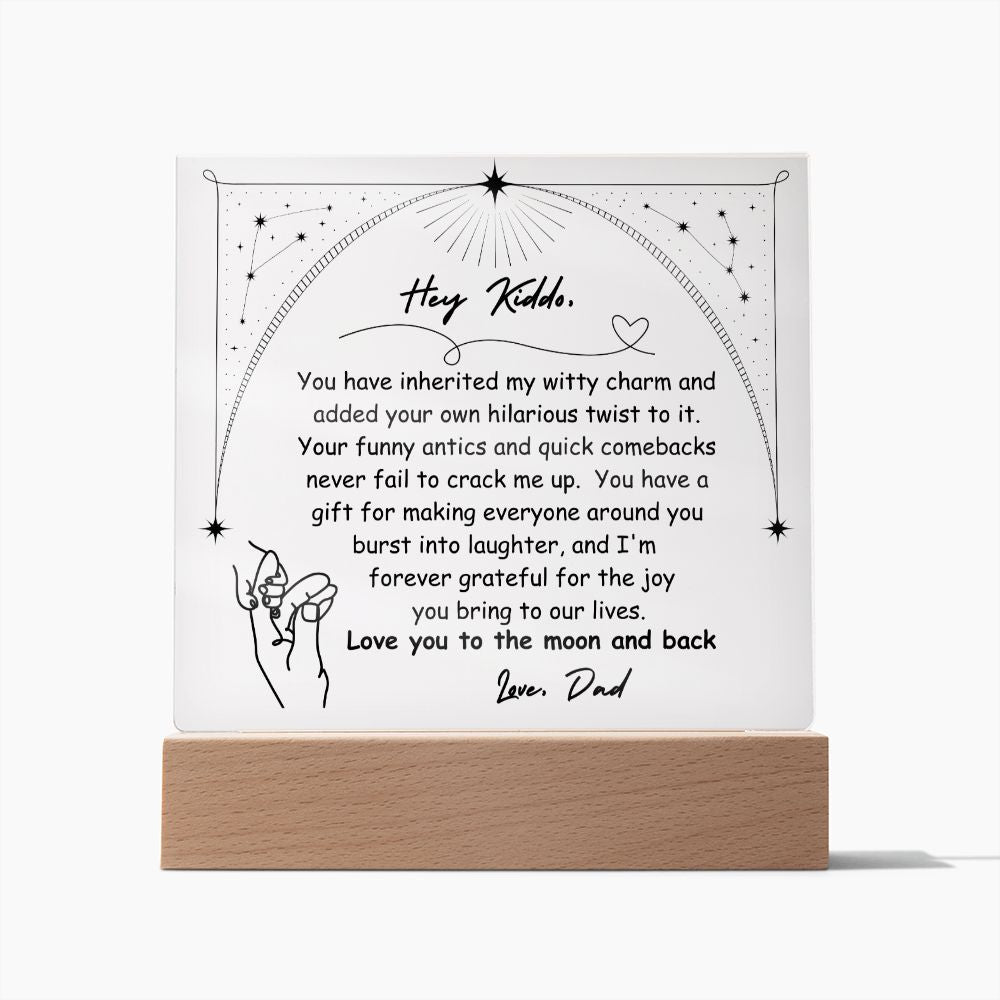 KIddo Daughter Love Dad Birthday Gift Ideas Keepsake Acrylic Plaque