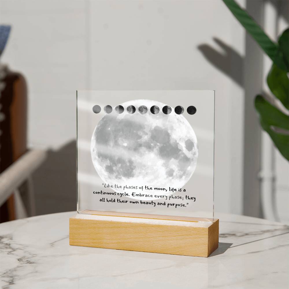 Moon Phases Keepsake Acrylic Plaque, Birthday Gifts