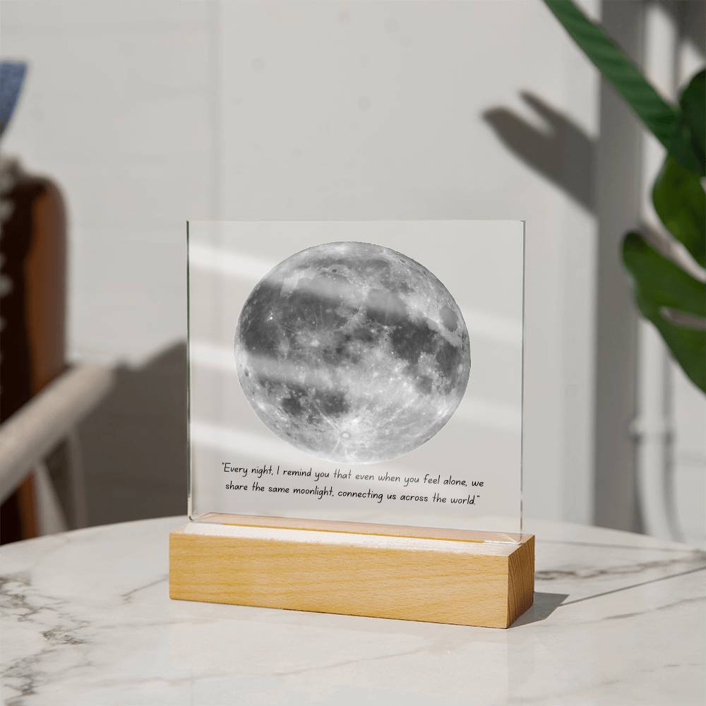 Moon Keepsake Acrylic Plaque Moonlight Connecting Us