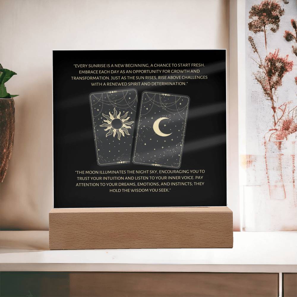 Tarot Cards Moon & Sun Birthday Gift  Keepsake Acrylic Plaque Gift