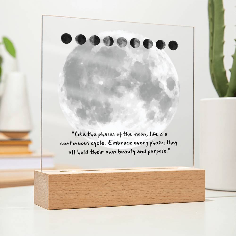 Moon Phases Keepsake Acrylic Plaque, Birthday Gifts