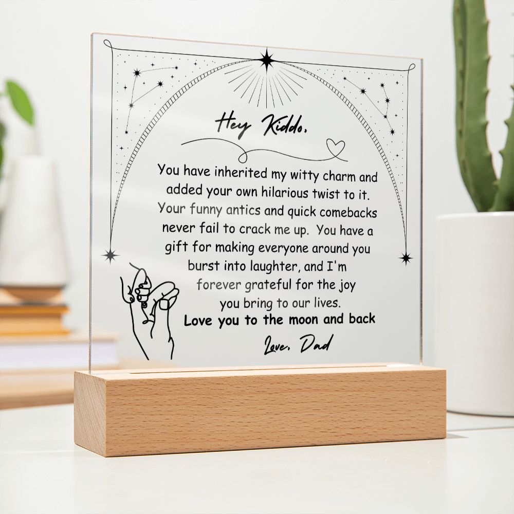 KIddo Daughter Love Dad Birthday Gift Ideas Keepsake Acrylic Plaque