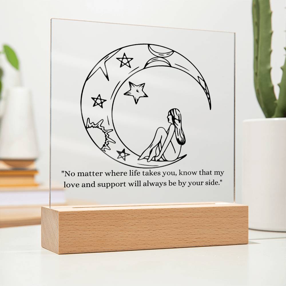 Moon Keepsake Acrylic Plaque Love and Support