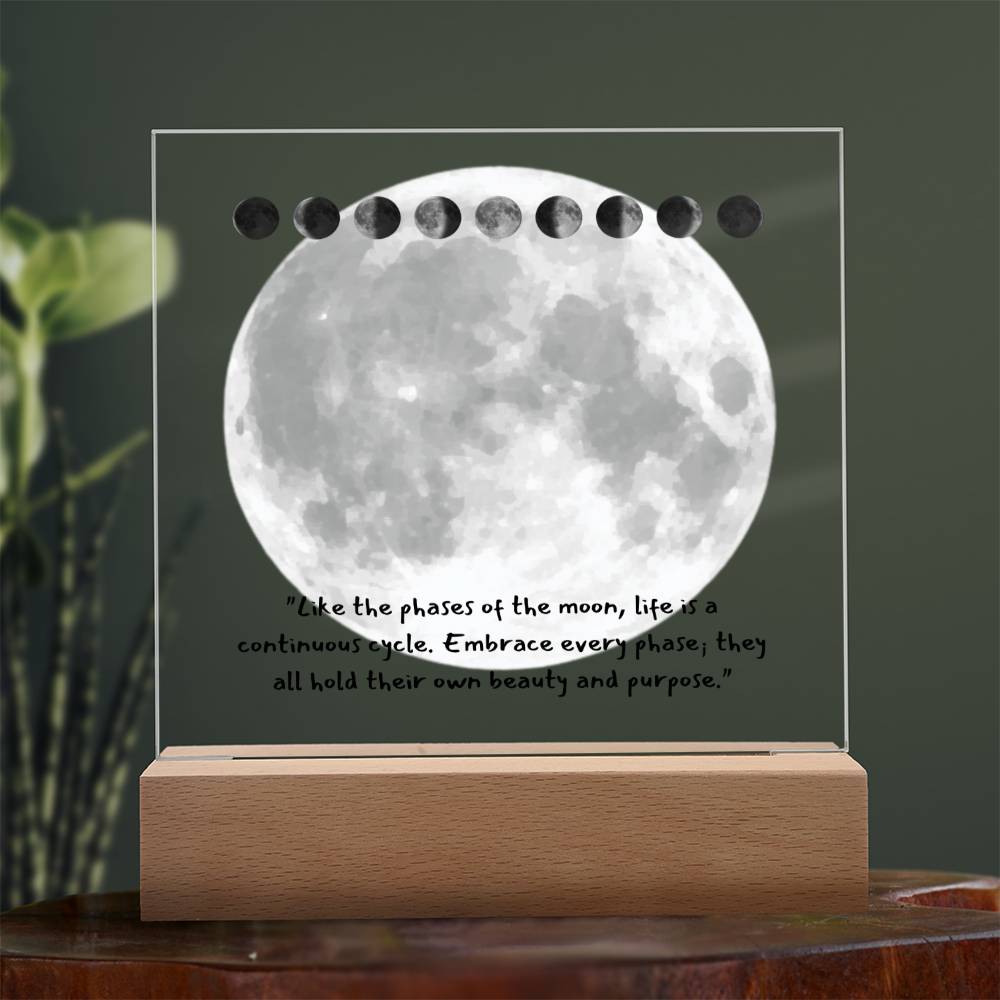 Moon Phases Keepsake Acrylic Plaque, Birthday Gifts