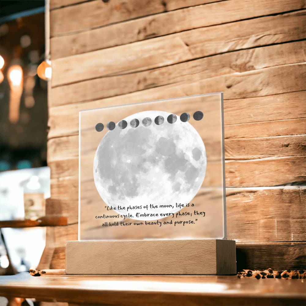 Moon Phases Keepsake Acrylic Plaque, Birthday Gifts