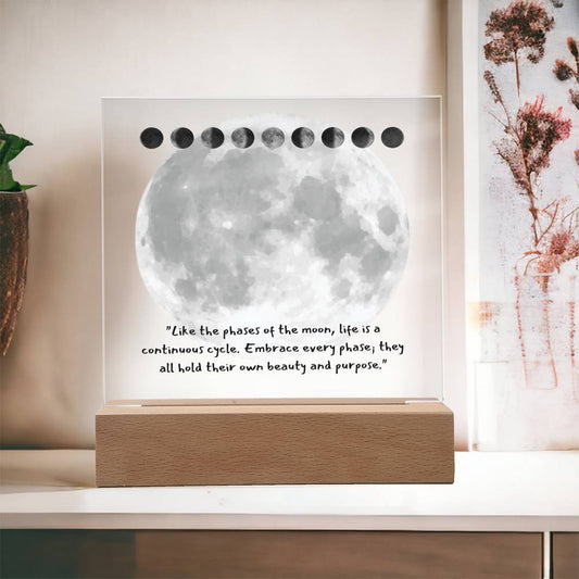 Moon Phases Keepsake Acrylic Plaque, Birthday Gifts