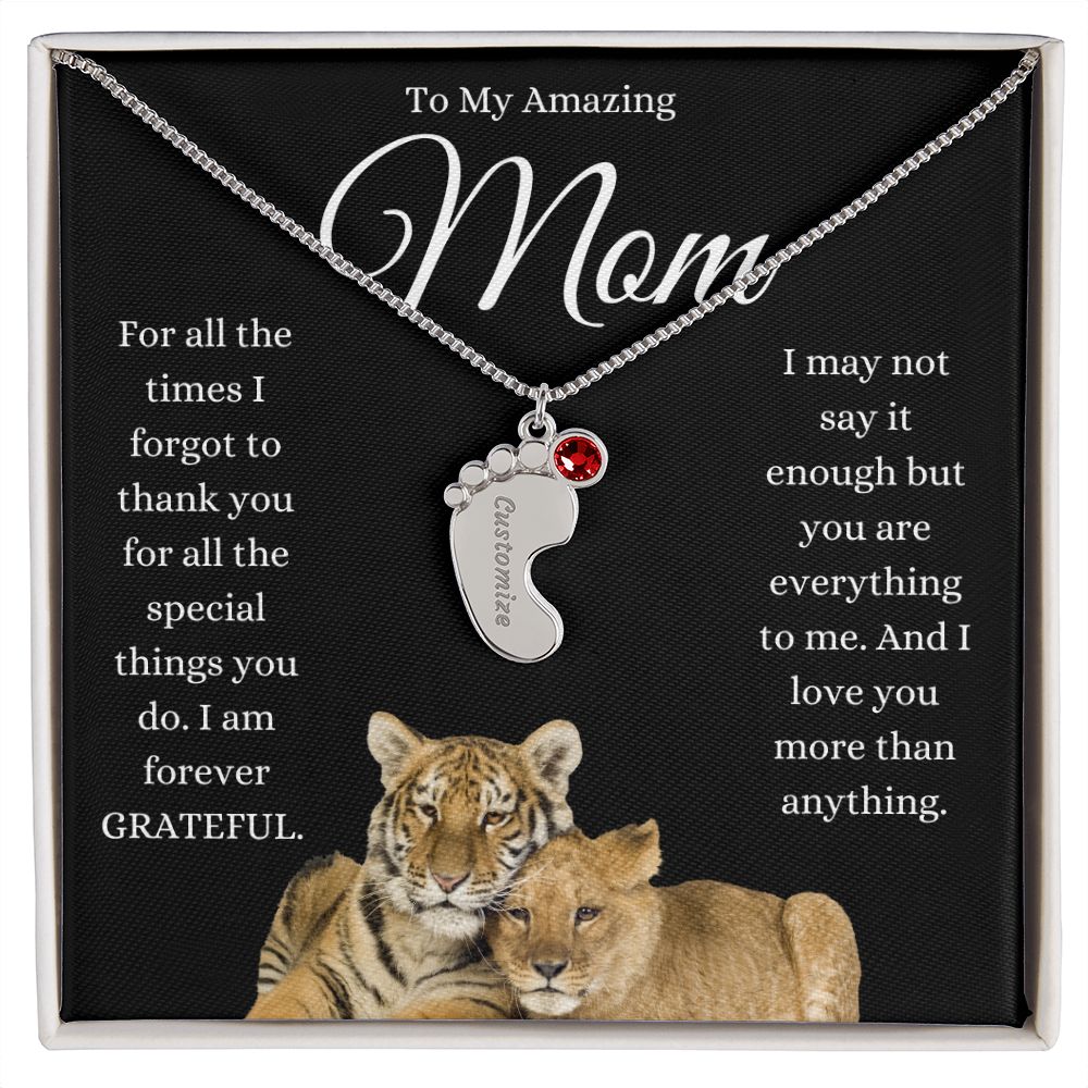 To My Amazing Mom ~ Pendant Engraved Gift~  I am Grateful