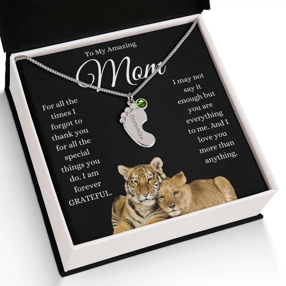 To My Amazing Mom ~ Pendant Engraved Gift~  I am Grateful