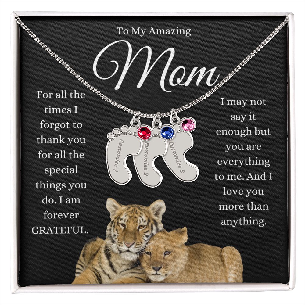 To My Amazing Mom ~ Pendant Engraved Gift~  I am Grateful