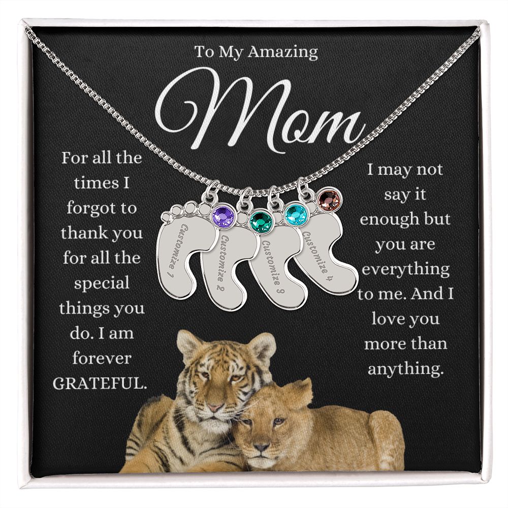 To My Amazing Mom ~ Pendant Engraved Gift~  I am Grateful