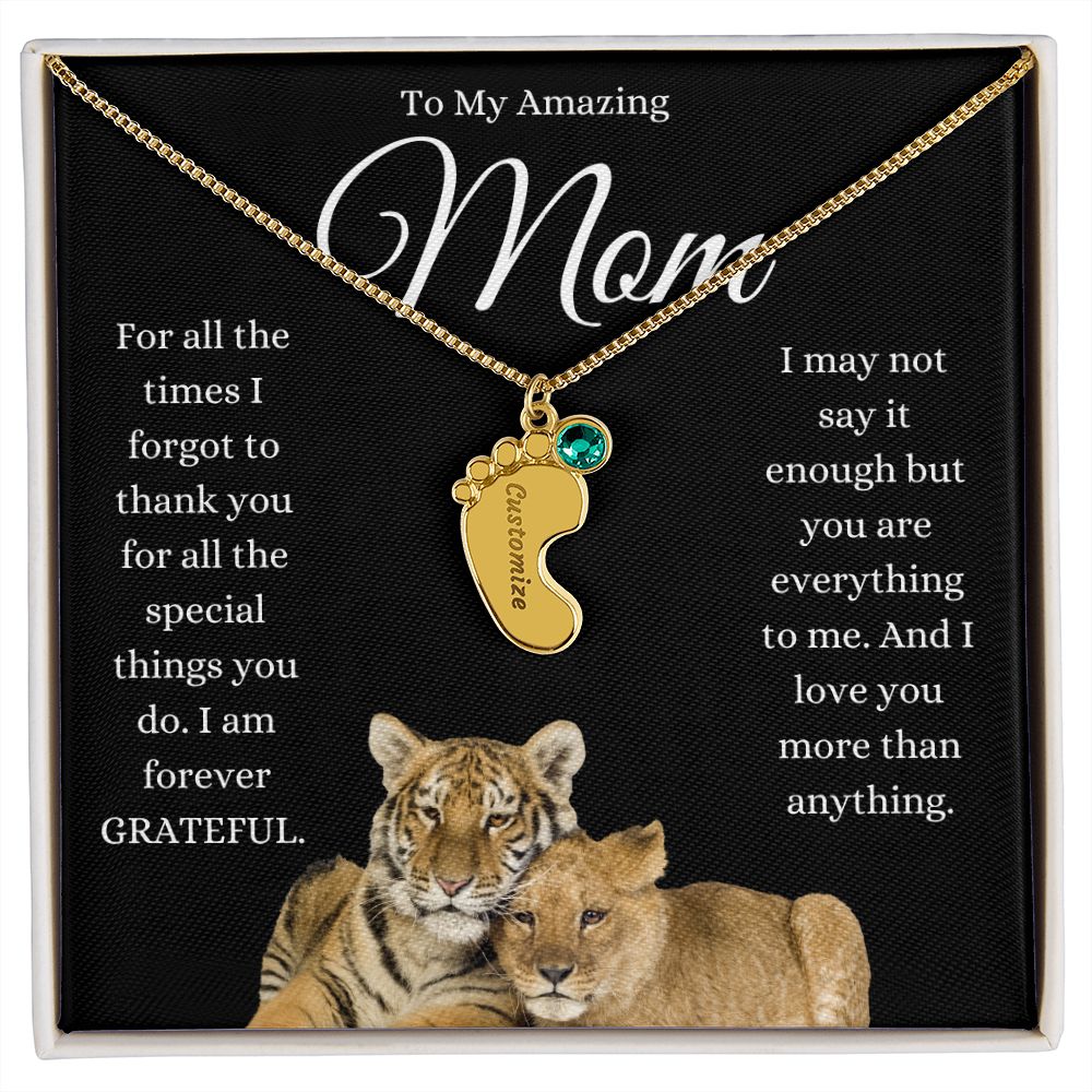 To My Amazing Mom ~ Pendant Engraved Gift~  I am Grateful