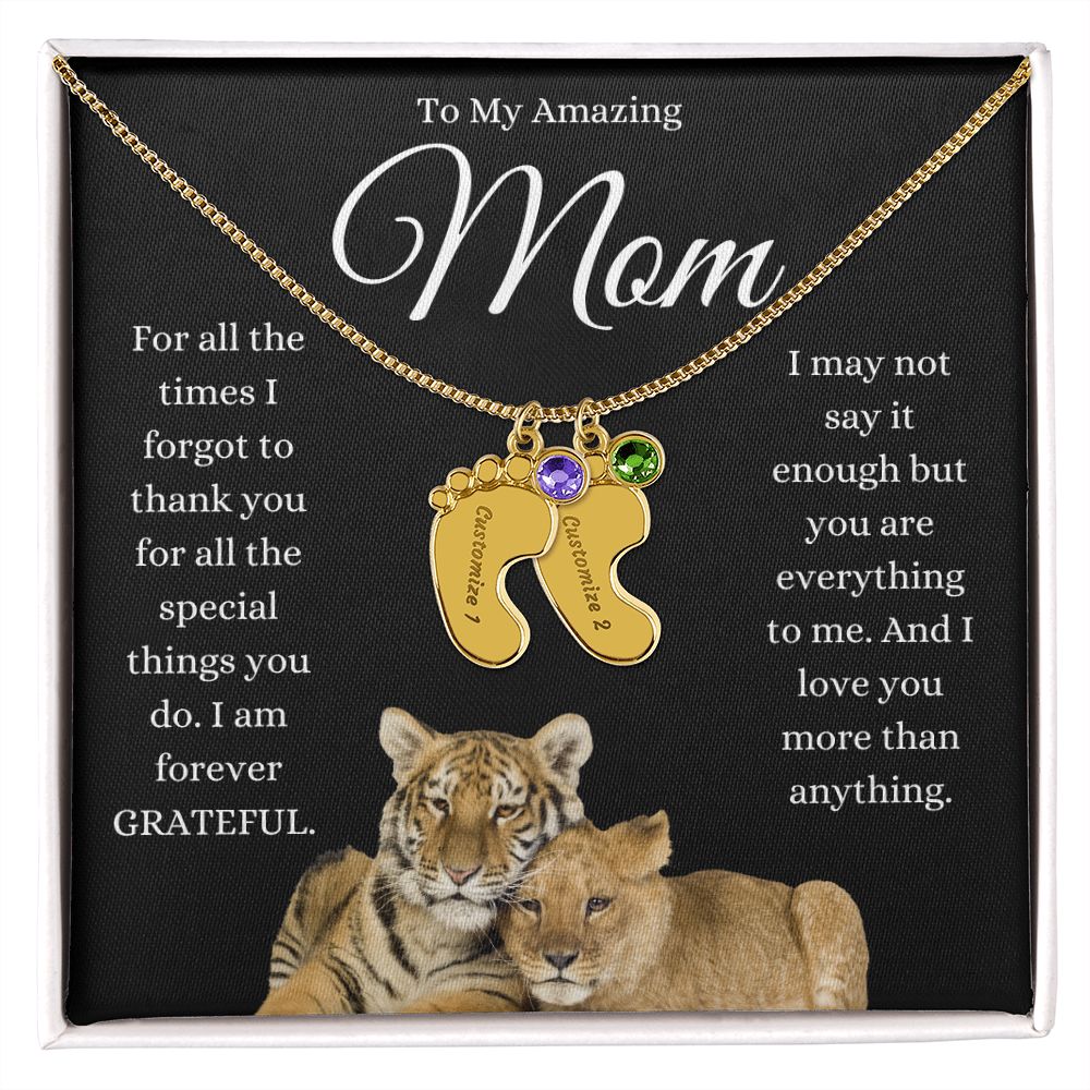 To My Amazing Mom ~ Pendant Engraved Gift~  I am Grateful