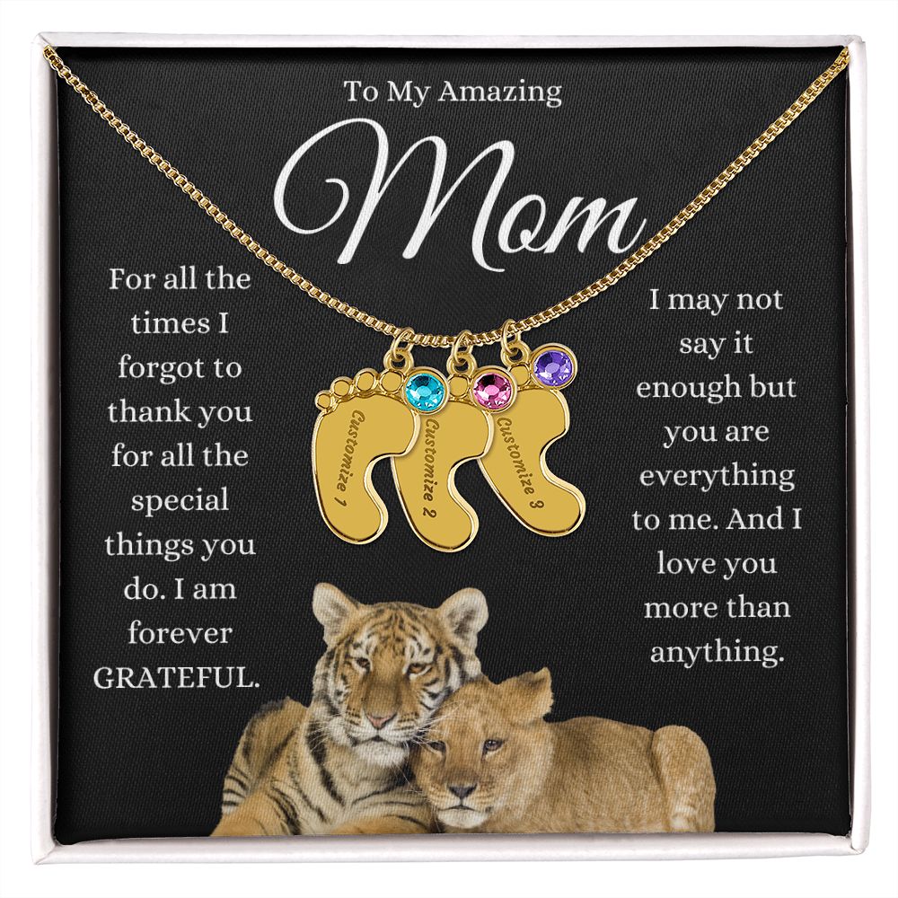 To My Amazing Mom ~ Pendant Engraved Gift~  I am Grateful