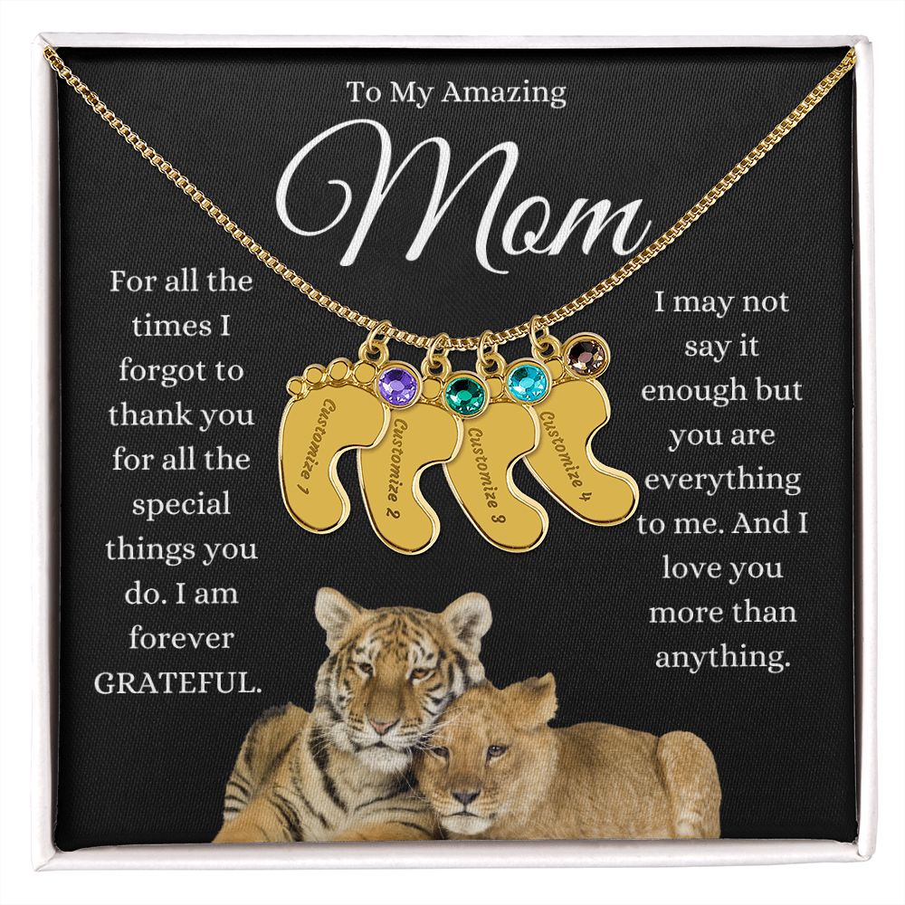 To My Amazing Mom ~ Pendant Engraved Gift~  I am Grateful