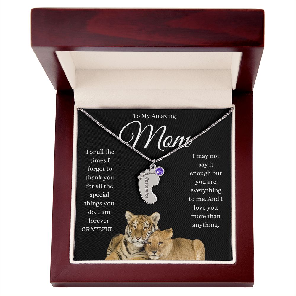 To My Amazing Mom ~ Pendant Engraved Gift~  I am Grateful