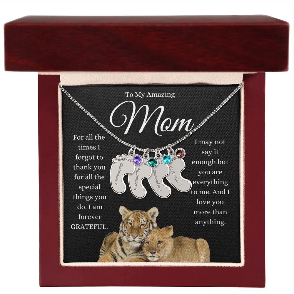 To My Amazing Mom ~ Pendant Engraved Gift~  I am Grateful