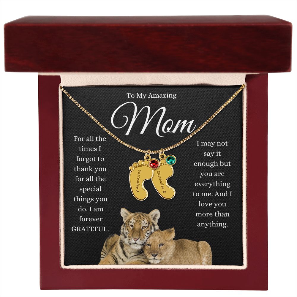 To My Amazing Mom ~ Pendant Engraved Gift~  I am Grateful