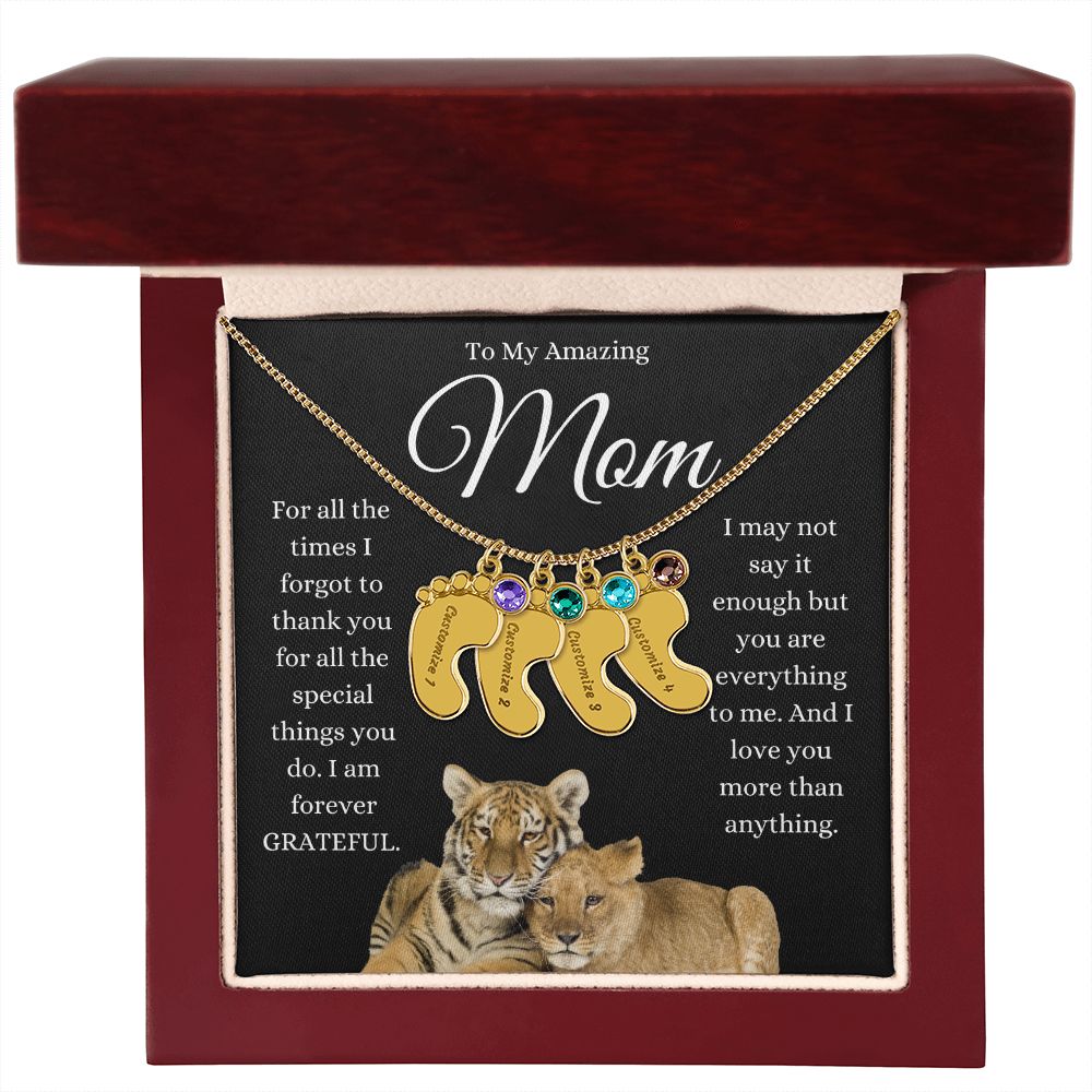 To My Amazing Mom ~ Pendant Engraved Gift~  I am Grateful