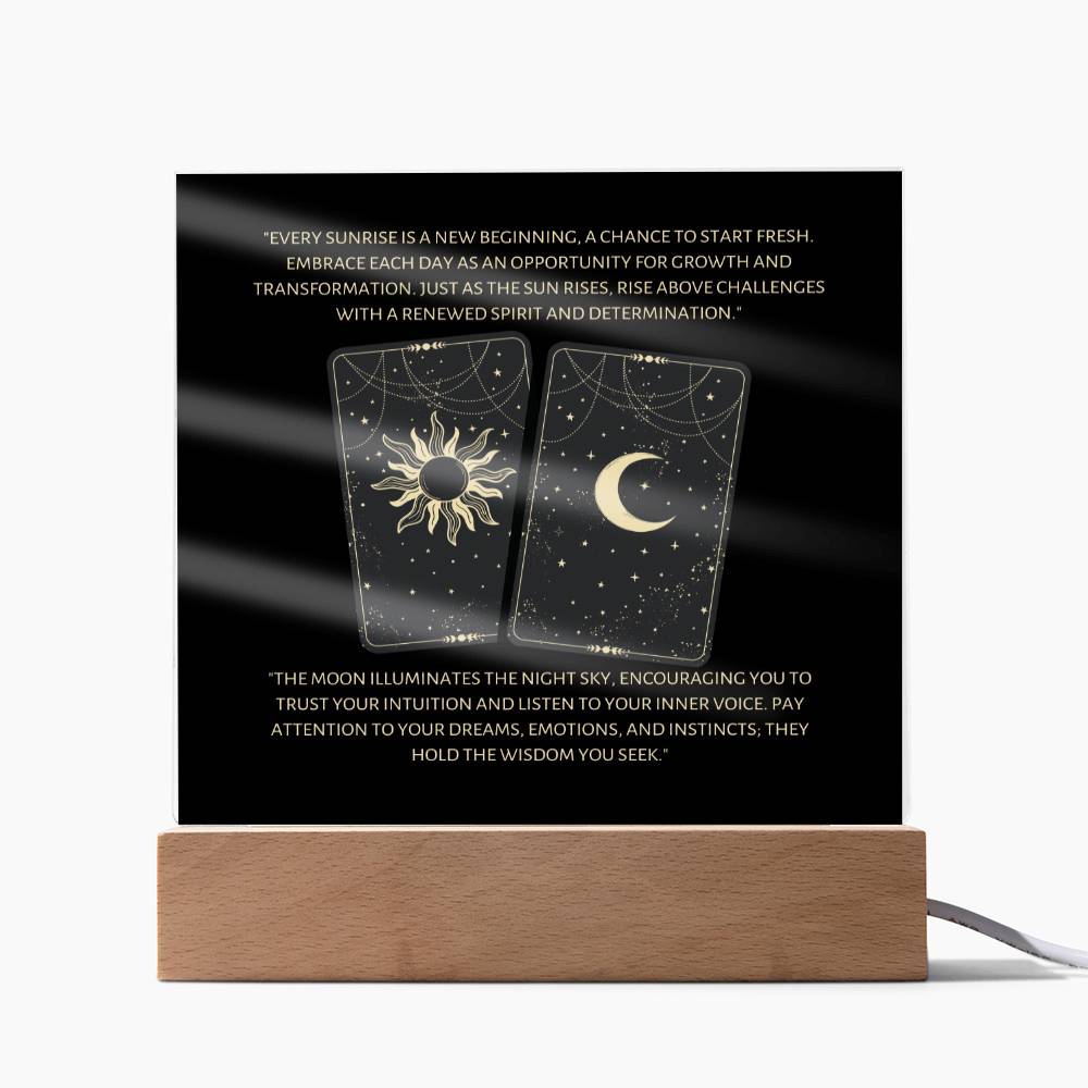 Tarot Cards Moon & Sun Birthday Gift  Keepsake Acrylic Plaque Gift