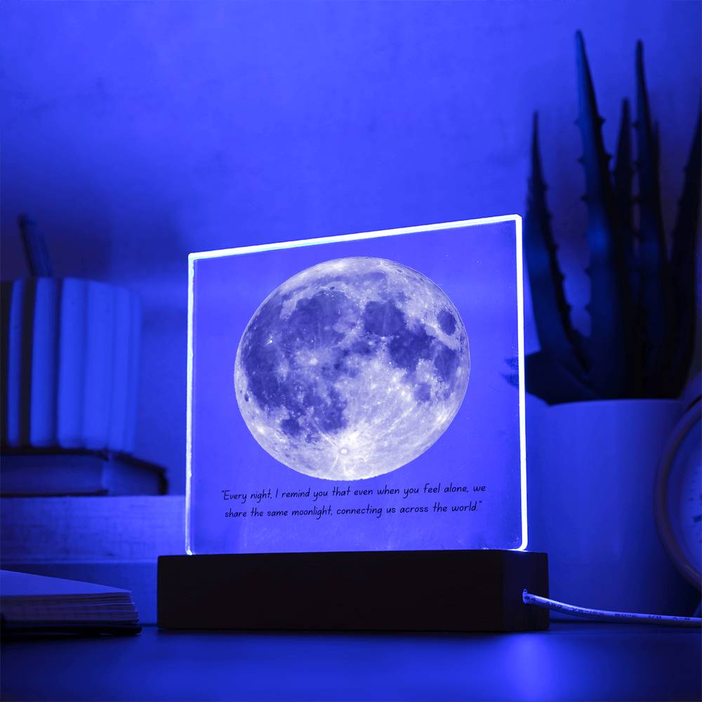 Moon Keepsake Acrylic Plaque Moonlight Connecting Us
