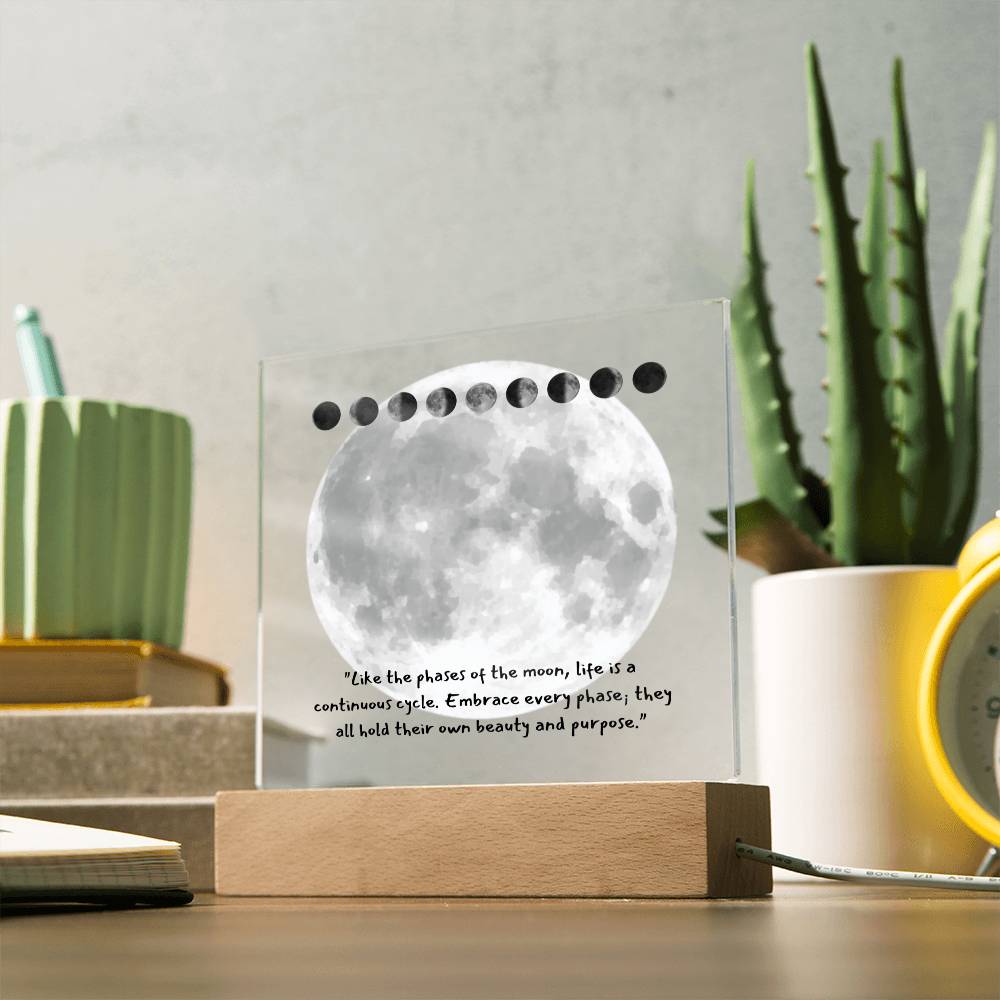 Moon Phases Keepsake Acrylic Plaque, Birthday Gifts