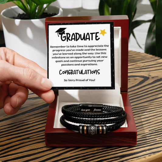 Stainless Steel and Vegan Men's Bracelet - Graduation