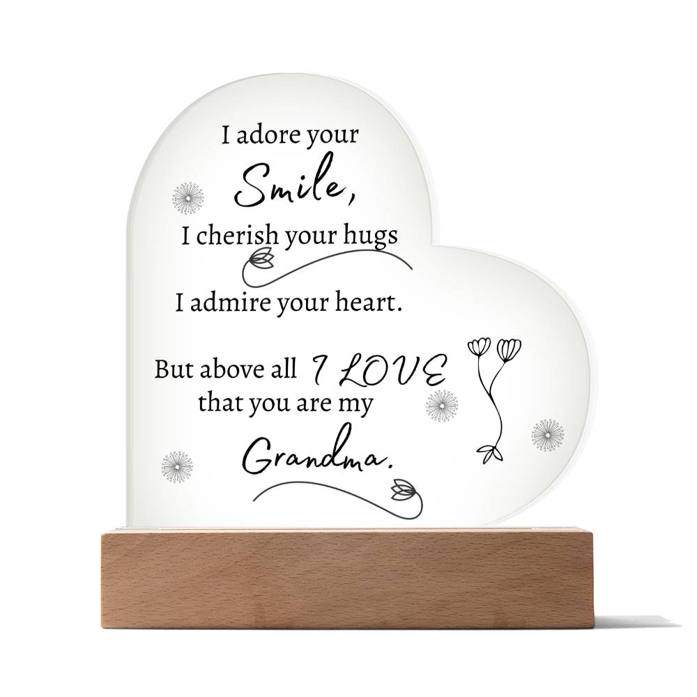 Grandma Gift, Acrylic Plaque Gift, Birthday Gifts for Grandma