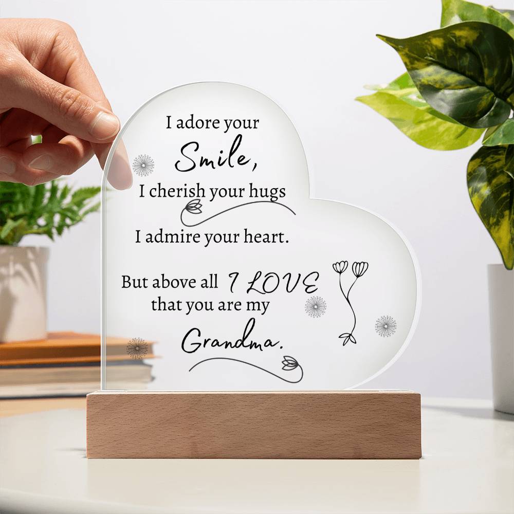 Grandma Gift, Acrylic Plaque Gift, Birthday Gifts for Grandma