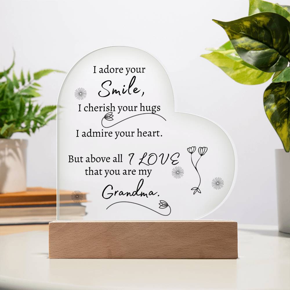 Grandma Gift, Acrylic Plaque Gift, Birthday Gifts for Grandma