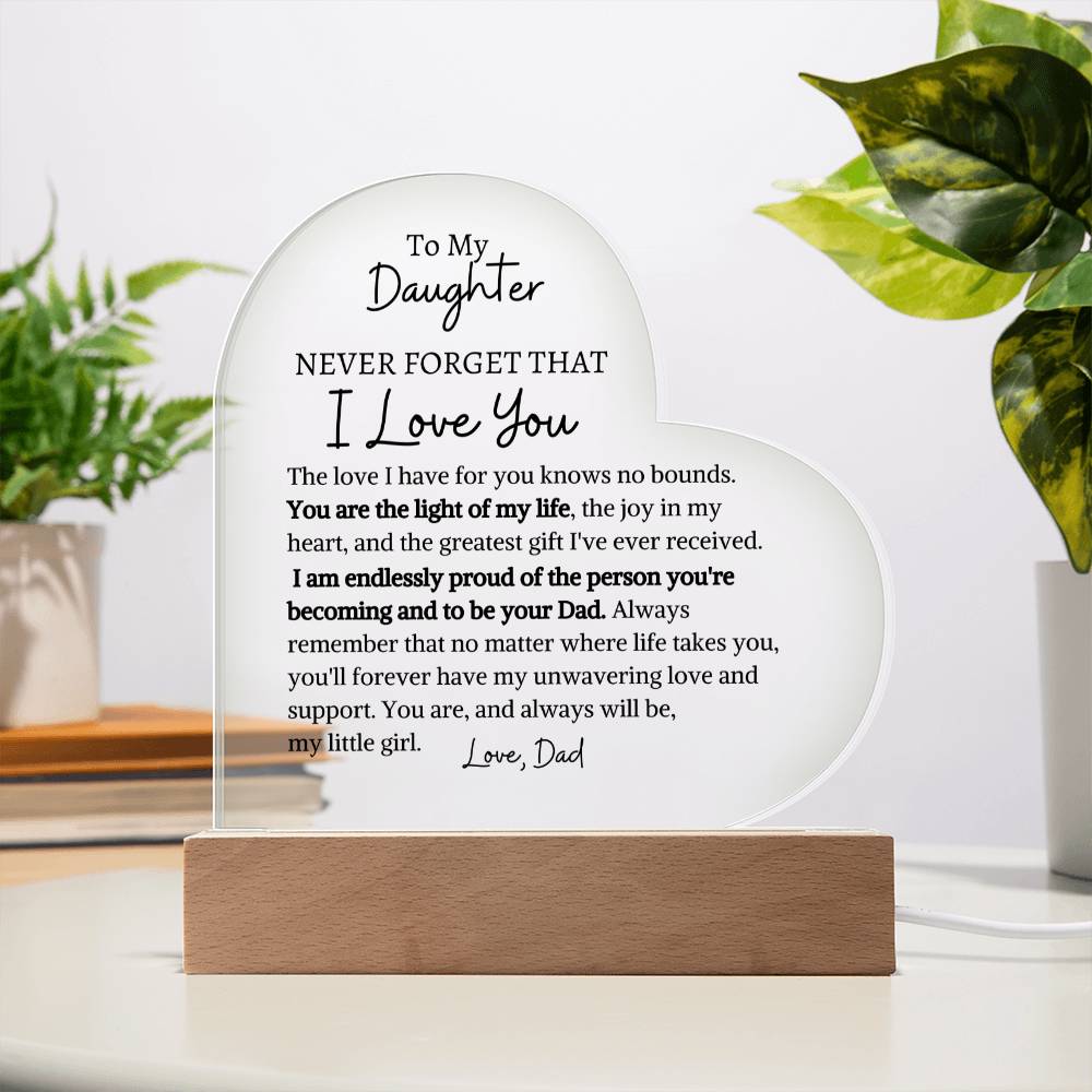 Daughter Love Dad, Acrylic  Plaque, Gifts Gift, Birthday Gift