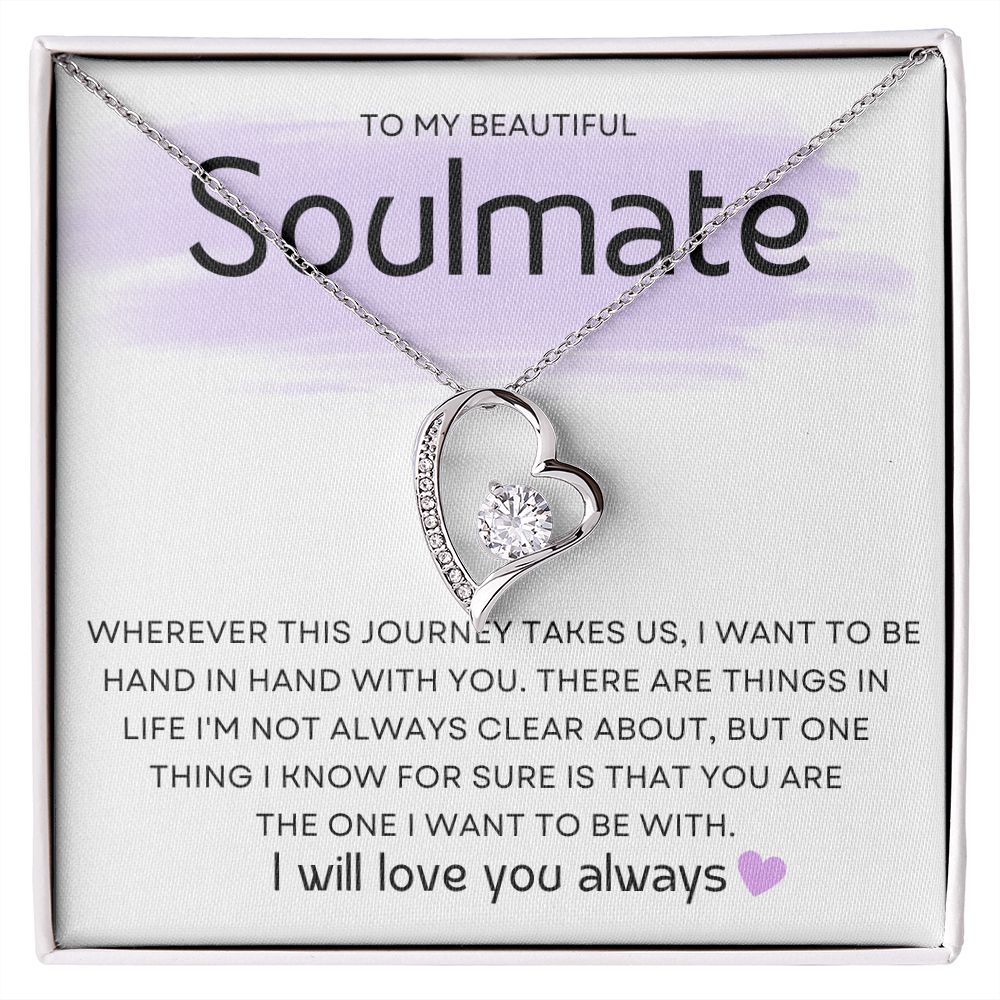 Soulmate ~ Forever Love Necklace ~White Gold Finish