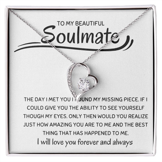 Soulmate  Forever Love Necklace Girlfriend Necklace, Wife Christmas Gift, Necklace for Girlfriend, Anniversary Gift for Her