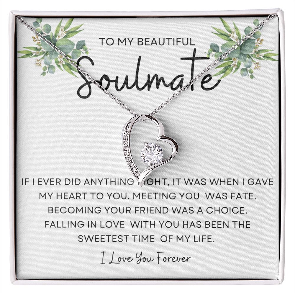 Soulmate Forever Love Necklace, Girlfriend Necklace, Wife Christmas Gift, Necklace for Girlfriend, Anniversary Gift for Her