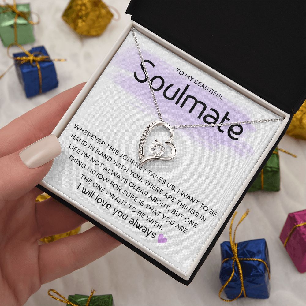 Soulmate ~ Forever Love Necklace ~White Gold Finish