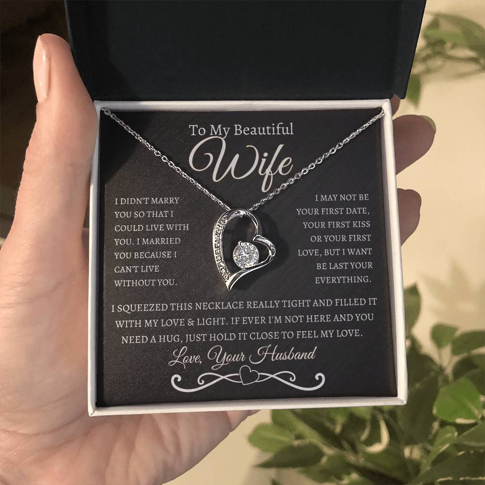 To My Beautiful Wife, Love Necklace, Birthday , Anniversary Gift