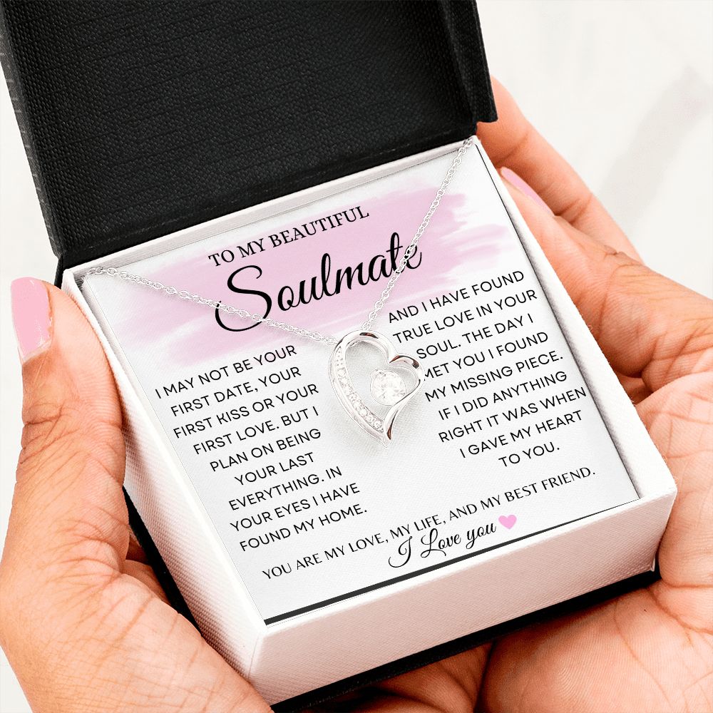 Soulmate Forever Love Necklace, Girlfriend Necklace, Wife Christmas Gift, Necklace for Girlfriend, Anniversary Gift for Her