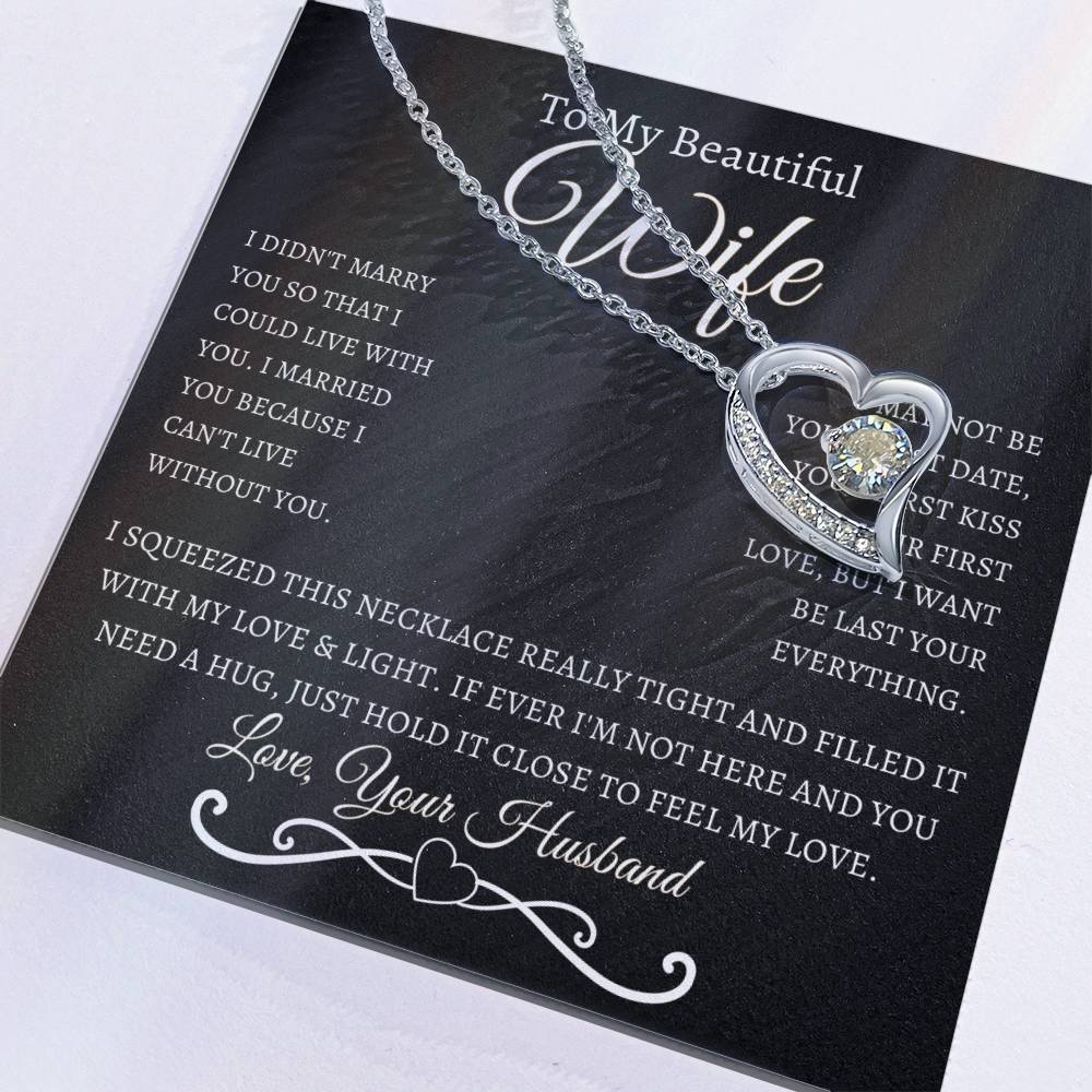 To My Beautiful Wife, Love Necklace, Birthday , Anniversary Gift