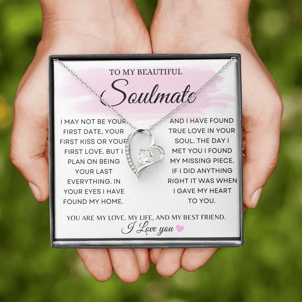 Soulmate Forever Love Necklace, Girlfriend Necklace, Wife Christmas Gift, Necklace for Girlfriend, Anniversary Gift for Her