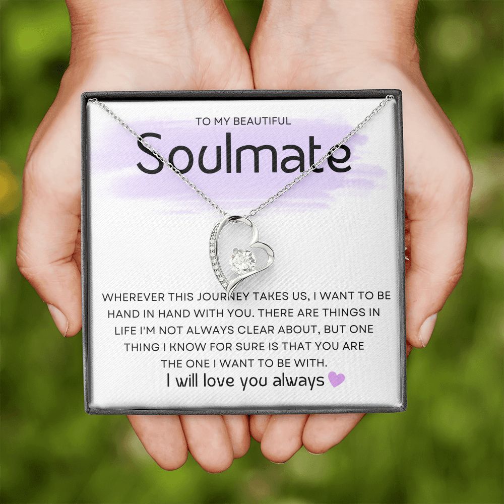 Soulmate ~ Forever Love Necklace ~White Gold Finish