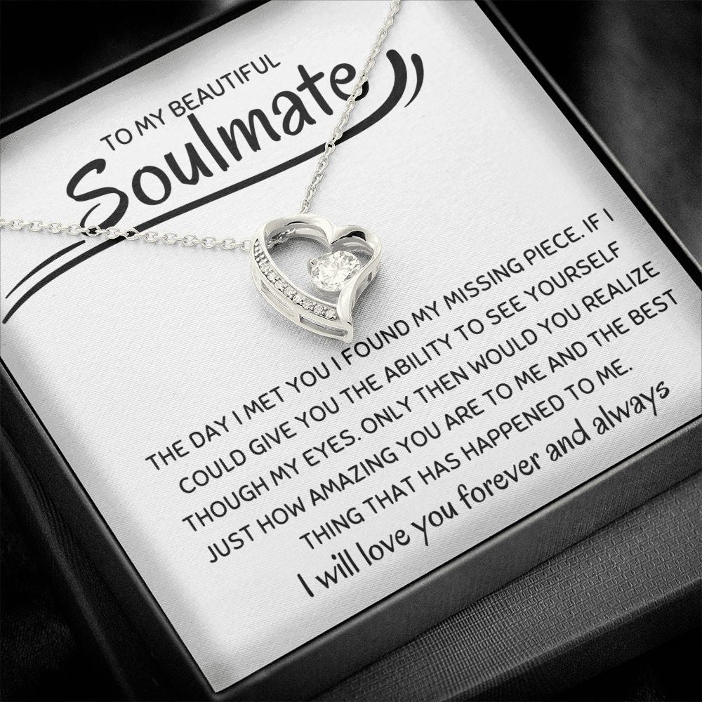 Soulmate  Forever Love Necklace Girlfriend Necklace, Wife Christmas Gift, Necklace for Girlfriend, Anniversary Gift for Her