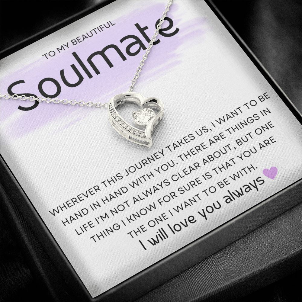 Soulmate ~ Forever Love Necklace ~White Gold Finish