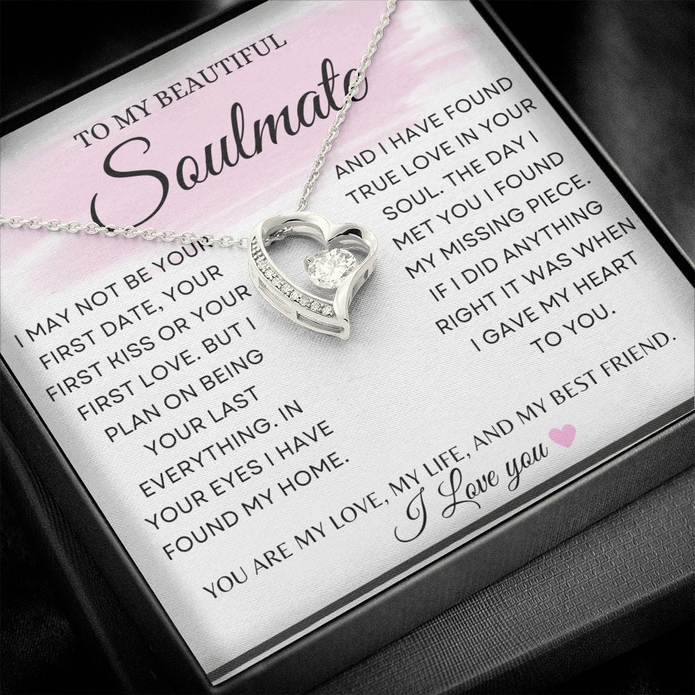 Soulmate Forever Love Necklace, Girlfriend Necklace, Wife Christmas Gift, Necklace for Girlfriend, Anniversary Gift for Her