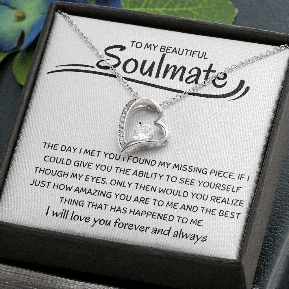 Soulmate  Forever Love Necklace Girlfriend Necklace, Wife Christmas Gift, Necklace for Girlfriend, Anniversary Gift for Her