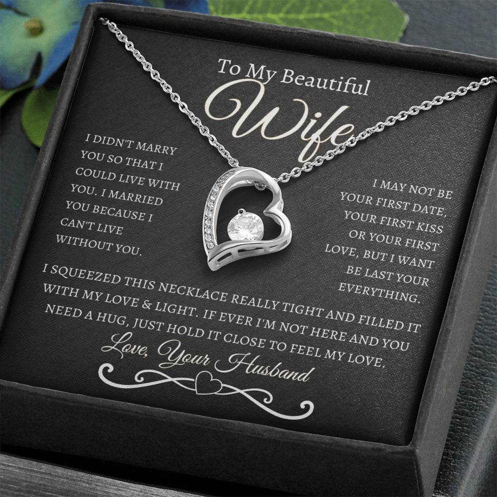 To My Beautiful Wife, Love Necklace, Birthday , Anniversary Gift